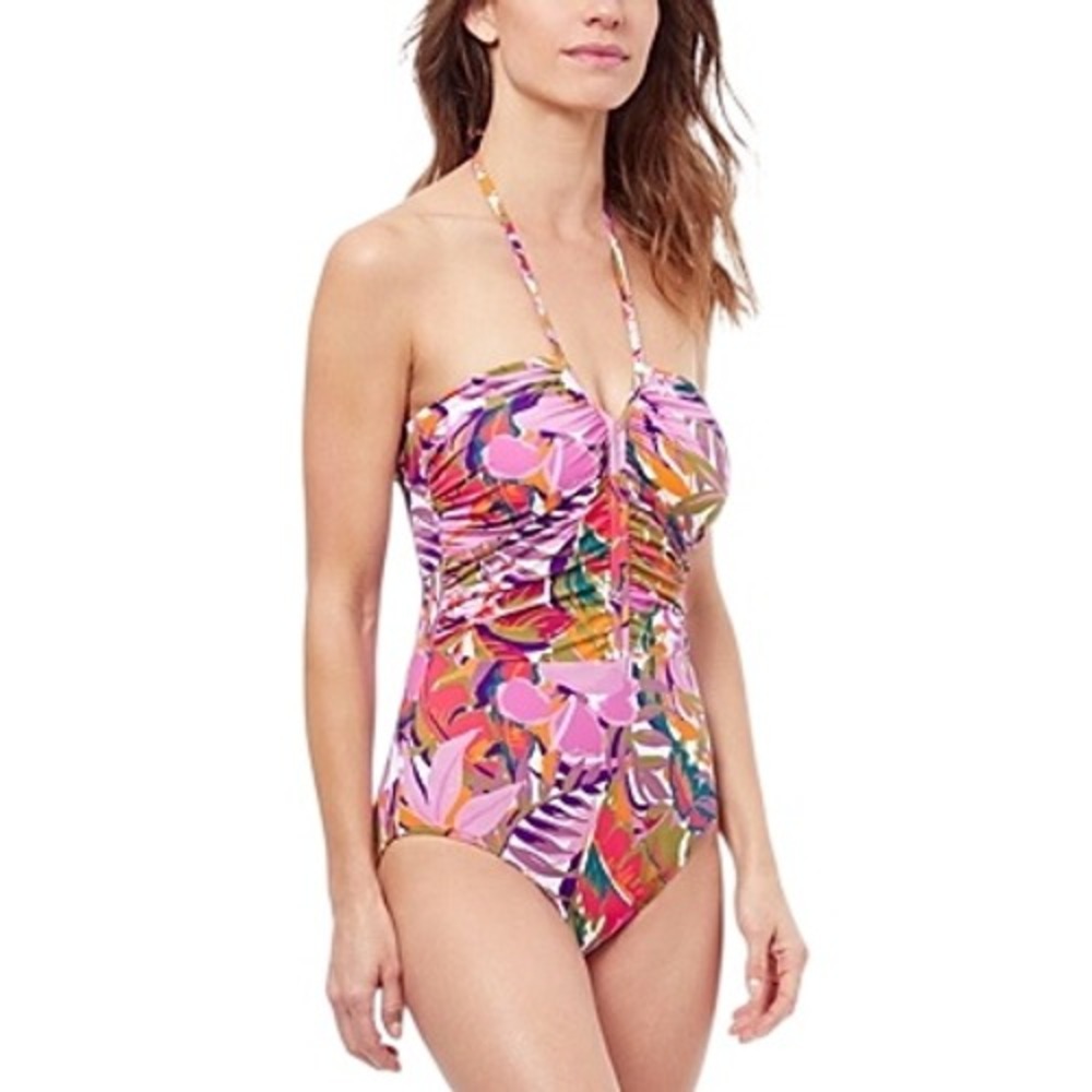 528. Gottex Tropikaia Bandeau Halter One-Piece.Multicolor high quality swimsuit.